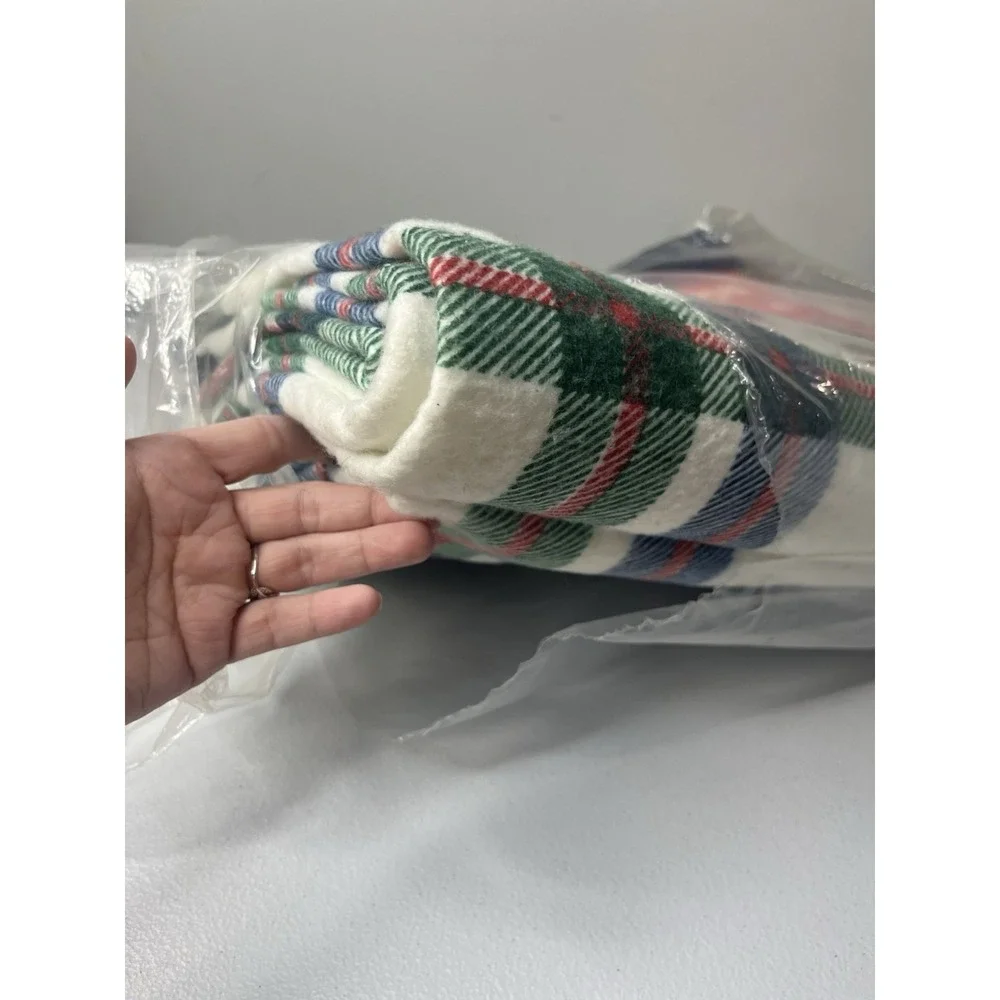Vtg‎ Twin/Full Blanket Cannon Monticello Stockridge Plaid 72 x 90